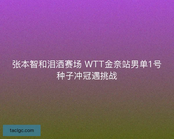 张本智和泪洒赛场 WTT金奈站男单1号种子冲冠遇挑战 张本智和泪洒赛场 WTT金奈站男单1号种子冲冠遇挑战
